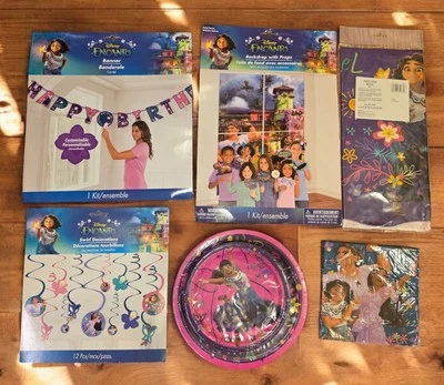 Encanto Birthday Party Decorations Supplies Backdrop w/props Plates Napkins NEW - Image 1 of 4