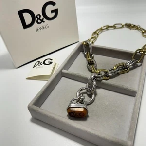 DOLCE&GABBANA Collana Catena Oro Argento Logo D&G Uomo Donna Gioielli Moda JPN - Foto 1 di 10