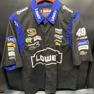 NASCAR Jimmie Johnson Lowes Racing Pit Crew Snap Up Racing Shirt Size L. P1 - Picture 1 of 13