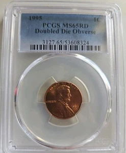 1995 Lincoln Memorial Cent PCGS MS65RD Doubled Die Obverse Rare Coin 👀 - Picture 1 of 2