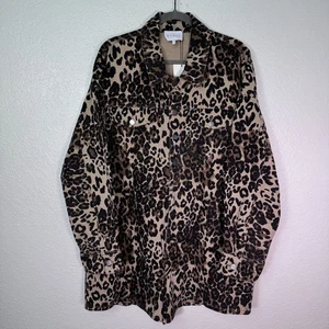 Mable Strampler Damen groß Leopardenmuster Denim Knopfleiste schick Anthropologie NEU - Bild 1 von 13