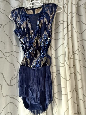 Disfraz de Baile WEISSMAN ELITE D13198 Belong Azul Marino Plata Flecos Lentejuelas Pequeño SA Foto 1 de 4
