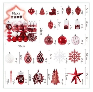 Weihnachtskugeln Set Deko-Kugeln Christbaumkugeln 88 Set - Bild 1 von 1