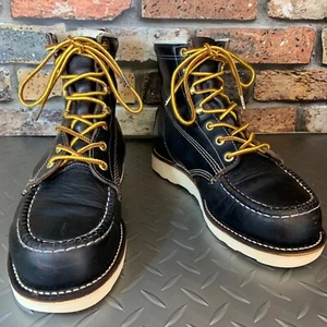 Thorogood Moc Toe Leather Work Boots Black US7 Used From Japan - Picture 1 of 9