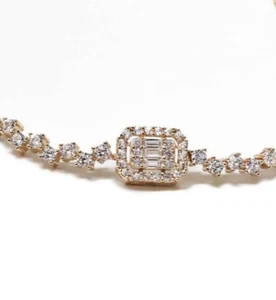 1.5ct Lab Created Diamond Elegant Classic Chain Bracelet 14K Yellow Gold Plated - Picture 1 of 4