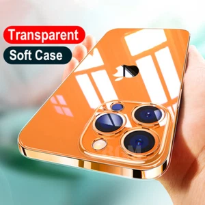 For iPhone 16 15 14 Pro Max 13 12 11 XR 8 Shockproof Clear Silicone Case Cover - Picture 1 of 12
