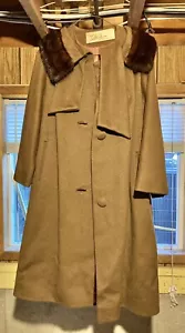 Vintage RARE Lilli Ann Wool And Mink 3/4 Sleeve Coat - Picture 1 of 8