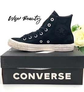 Converse CTAS Hi Top Nubuck Leather Sneaker Women Size 6 Men Sz 4 Black Athletic - Picture 1 of 10