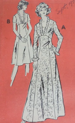 1970s Printed Mail-order Pattern #4550 Evening/Bridal Dress Sz 20 B43 Uncut - Image 1 of 4