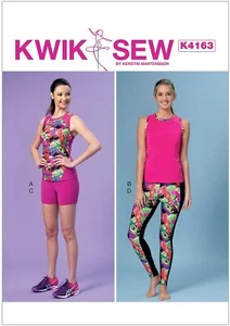 Kwik Sew Pattern K4163 | Misses Active Wear Top Shorts Leggings | Sizes XS - XL - Picture 1 of 2