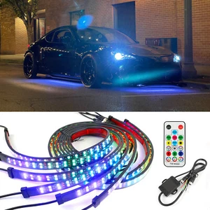 6X Double Row LED Neon Underglow Strip Lights Chasing For Scion FRS Subaru BRZ - Picture 1 of 19