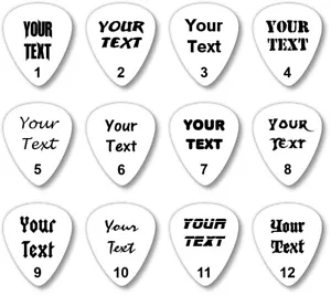 PÚAS DE GUITARRA PERSONALIZADAS IMPRESAS, PÚAS CON TU NOMBRE, LOGOTIPO, DISEÑO - Imagen 1 de 1