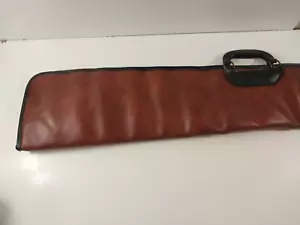 Shotgun Rifle Soft Carry Case Brown Faux Leather 52" Plastic Handle Heavy padd. - Picture 1 of 10