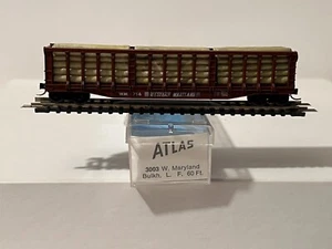 ATLAS 3003 WESTERN MARYLAND WM 60' SCHOTT FLACH mit LADUNG 756 MT KUPPLUNGEN N - Bild 1 von 4