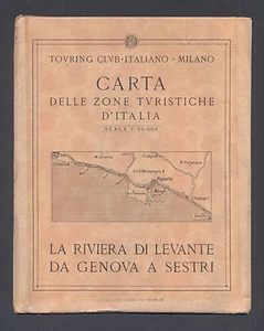 CARTA DELLE ZONE TURISTICHE D'ITALIA TCI LA RIVIERA DI LEVANTE DA GENOVA A SESTR - Imagen 1 de 1