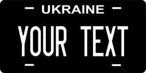 Targhe Personalizzate Ucraina Bianco Nero Europa Auto Moto - Foto 1 di 5