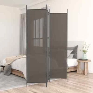 3-Panel Room Divider Folding Privacy Screen Stand Anthracite 150x200cm Fabric - Picture 1 of 9