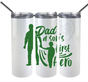 Dad a Son's First Hero Father's Day Skinny Tumbler - Picture 1 of 1