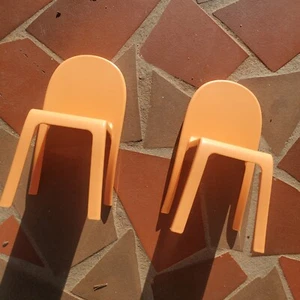 Barbie Dream House GNH53 2019 Replacement Part Piece Orange Chair Set Of 2 - Picture 1 of 9