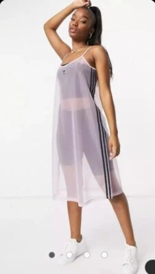 Adidas Original Lila Malla Transparente Cambio Festival Vestido Talla UK Talla 8 Nuevo  Foto 1 de 4