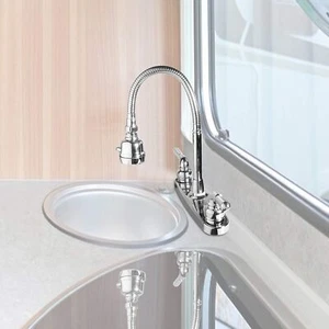 RV Kitchen Sink Faucet with Flexible Arc Rotatable Sprayer Camper Motorhome - Picture 1 of 12