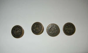 4 LUDOVICUS REX PLURES NO CAPIT ORBIS METAL SHANK BUTTONS - Picture 1 of 4