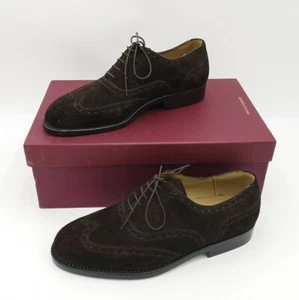 VASS Budapest Men's Brown Suede Full Brogue Shoes Size 6.5 Used Condition - Picture 1 of 12