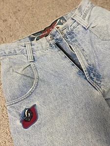 Vintage Jnco Skunk Jeans Herren 28x32 Wide Leg Baggy USA Seitenstreifen Skater blau - Bild 1 von 6