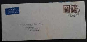 1953 New Zealand Airmail Cover ties 2 stamps LATE FEE Auckland cds - Picture 1 of 2