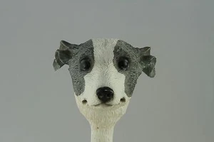 WHIPPET  GRAY WHITE INTERCHANGEABLE  HEAD SEE ALL BREEDS  BODIES @ EBAY STORE) - Picture 1 of 3