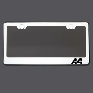 Polish Mirror License Plate Frame A4 Laser Etched Metal Screw Cap - Picture 1 of 8