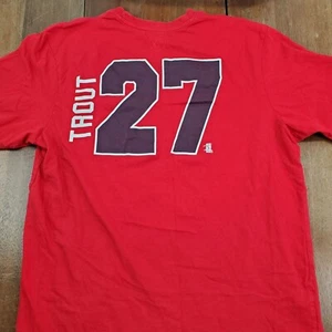 Mike Trout Los Angeles Anaheim Angels T Shirt Jersey 47 Mens Medium Red  - Picture 1 of 11