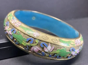 Schönes Vintage Chinesisches Emaille Cloisonne Armband Armreif Mehrfarbig - Bild 1 von 6