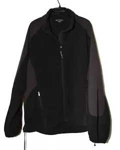 Avalanche Black Fleece and Canvas Drawstring Bottom Mens Zip Jacket Size L - Picture 1 of 11