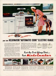Print Ad Kelvinatopr Range 1946 Stove Full Page Large Magazine 10.5"x13.5" - Picture 1 of 1