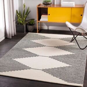 Hand tufted wool rugs - black Loop rugs for living, bedroom, office Area rugs