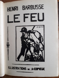 H. BARBUSSE-LE FEU-ill.A.COPIEUX-2 vol. reliure 1/2 cuir à coins-ex.n°-vergé-TBE