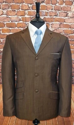 mod suit, skinhead ska Brown & Black Two Tone suit 3 button slim fit tonic 36-48 - Image 1 of 4