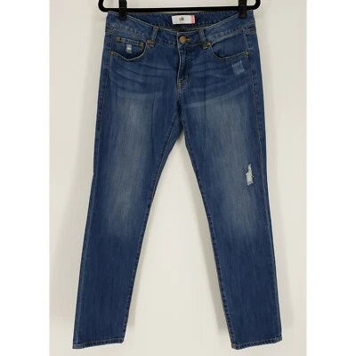 Jeans Cabi para mujer talla 6 ajustados Boyfriend azul desgastado tiro medio denim elástico Foto 1 de 4