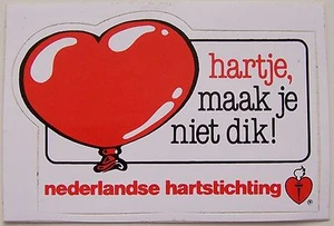 Ned. Hartstichting sticker Hartje maak je niet dik en sticker Veilig Verkeer Ned - Bild 1 von 1