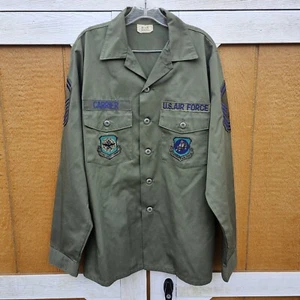 Vintage Air Force Utility Shirt With Patches - Picture 1 of 11