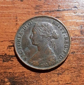 1861 Nova Scotia Queen Victoria One Cent Circulated Authentic Copper Coin - Picture 1 of 24