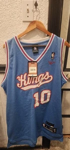 Neu mit Etikett Vintage NBA Reebok HWC Sacramento Kings Mike Bibby Trikot 10 Herren Large genäht blau - Bild 1 von 12