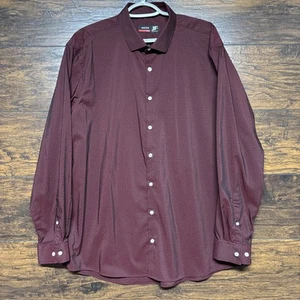 J. Ferrar Men’s Dress Shirt - Red Button Up, Long Sleeve - Size XL Slim - Picture 1 of 4