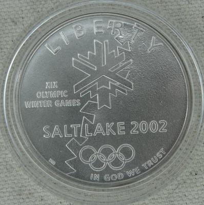 2002-P Salt Lake Olympic Silver Dollar US Mint $1 Commemorative No Box - Image 1 of 2