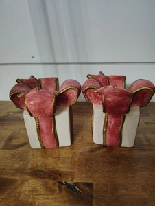 Vintage Geschenkbox Kegel Kerzenhalter rot Weihnachtsgeschenke 2 Stück 1997 - Bild 1 von 7