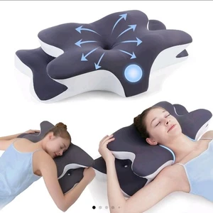 Ergonomic Memory Foam Pillow for Neck Shoulder Pain Relief Sleeping Neck Support - Picture 1 of 9
