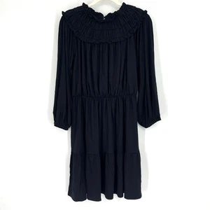 Vestido Boho Ann Taylor Volantes Negro XS NUEVO CON ETIQUETAS Elástico Fluido - Imagen 1 de 8