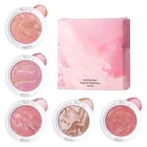 Baked Blush Face Shimmer Highlighter Powder Blush Palette Waterproof Blusher - Picture 1 of 17