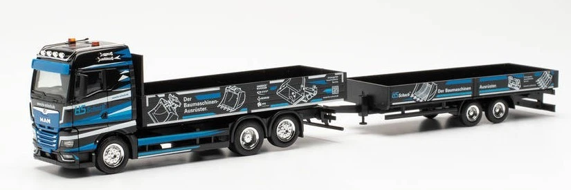 HERPA, MAN TGX GM 6x4 con rimorchio a 2 assi HS SCHOCH, 1/87,  HER315739 - Immagine 1 di 1